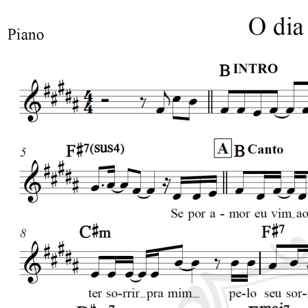 O dia do bem - Piano/Vocal