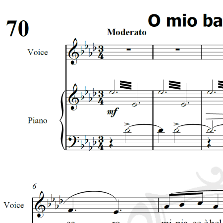 O mio babbino caro - Puccini - Piano/Vocal