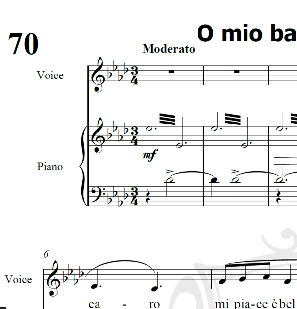 O mio babbino caro - Puccini - Piano/Vocal