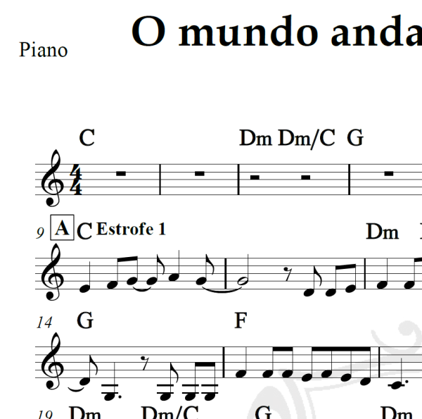 O mundo anda tão complicado - Legião Urbana - Piano