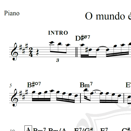 O mundo é um moinho - Cartola - Piano