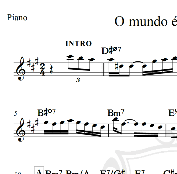 O mundo é um moinho - Cartola - Piano