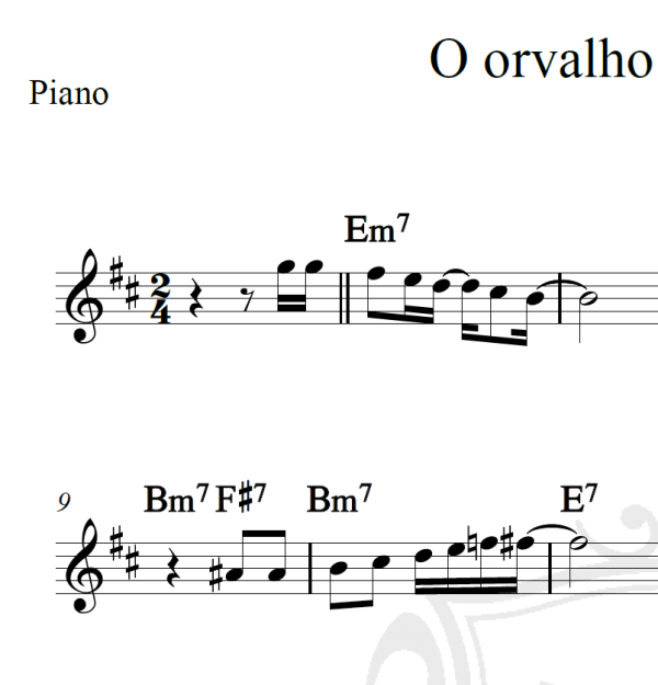 O orvalho vem caindo - Noel Rosa - Piano