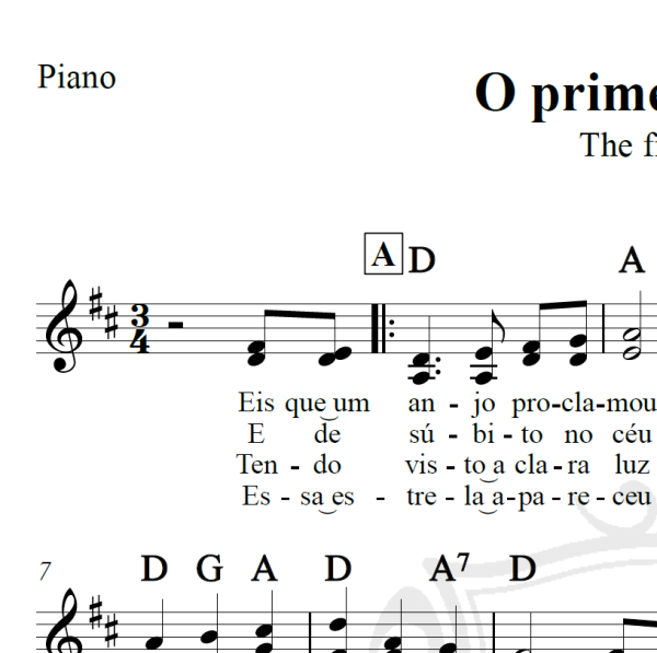 O primeiro Natal - Piano/Vocal