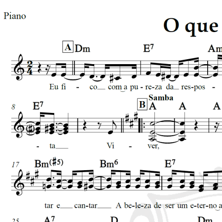 O que é o que é - Gonzaguinha - Piano/Vocal