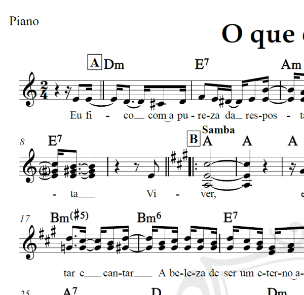 O que é o que é - Gonzaguinha - Piano/Vocal