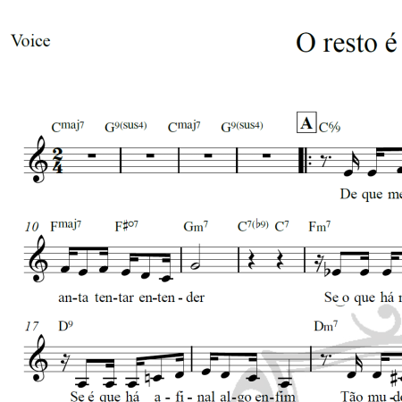 O resto é companhia - Piano/Vocal