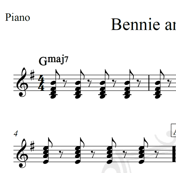Bennie and The Jets - Elton John - Piano/Vocal
