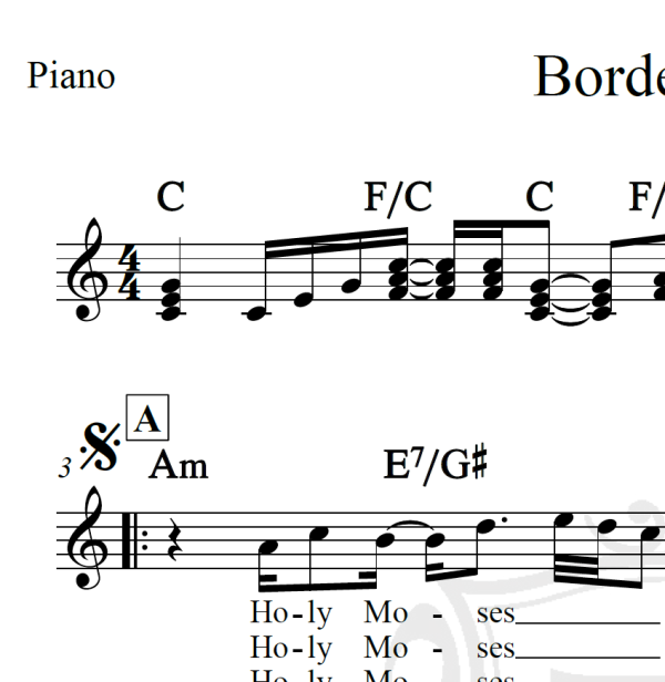 Border song - Elton John - Piano/Vocal