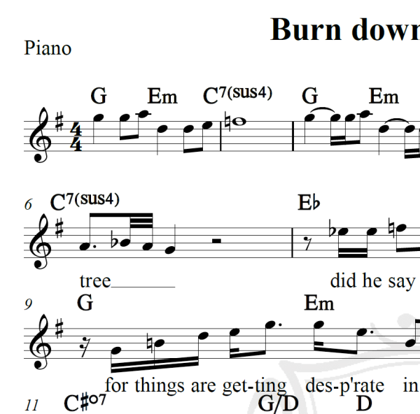 Burn down the mission - Elton John - Piano/Vocal
