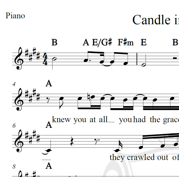 Candle in the wind - Elton John - Piano/Vocal