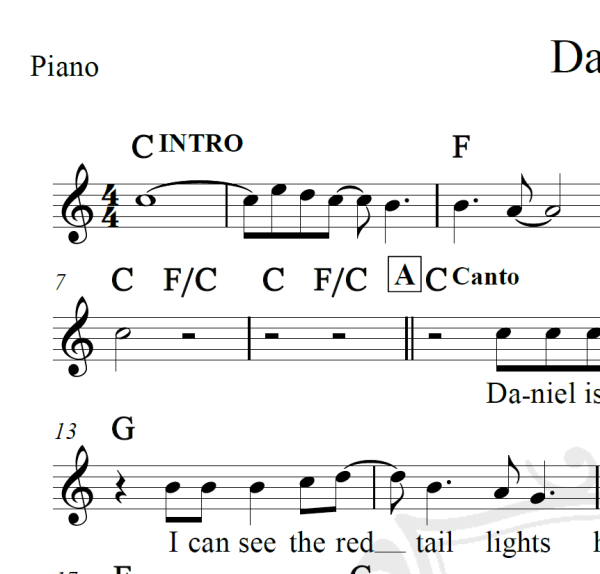 Daniel - Elton John - Piano/Vocal
