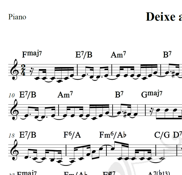 Deixe a menina - Chico Buarque - Piano