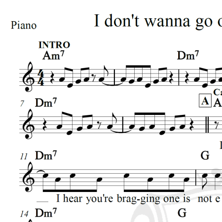 I don't wanna go on with you like that - Elton John - Piano/Vocal