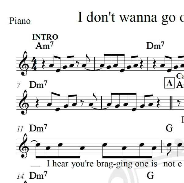 I don't wanna go on with you like that - Elton John - Piano/Vocal