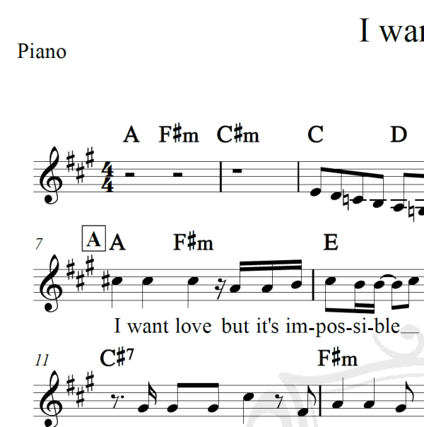 I want love - Elton John - Piano/Vocal