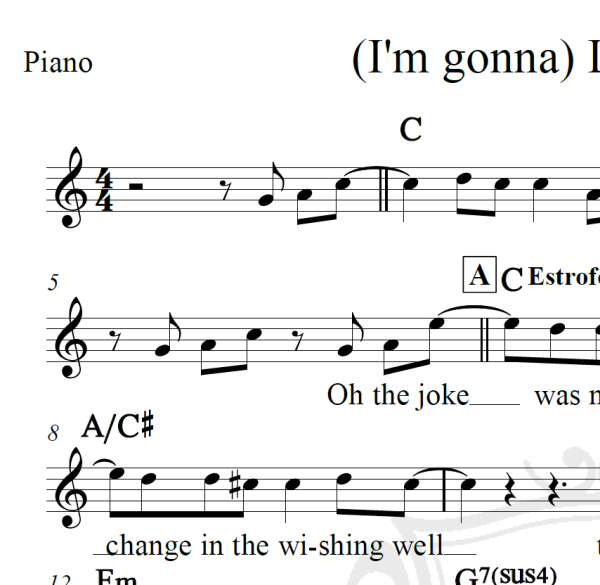 (I'm gonna) Love me again - Elton John - Piano/Vocal
