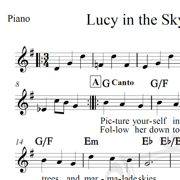 Lucy in the Sky with Diamonds - Versão Elton John - Piano/Vocal