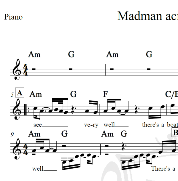 Madman across the water - Elton John - Piano/Vocal