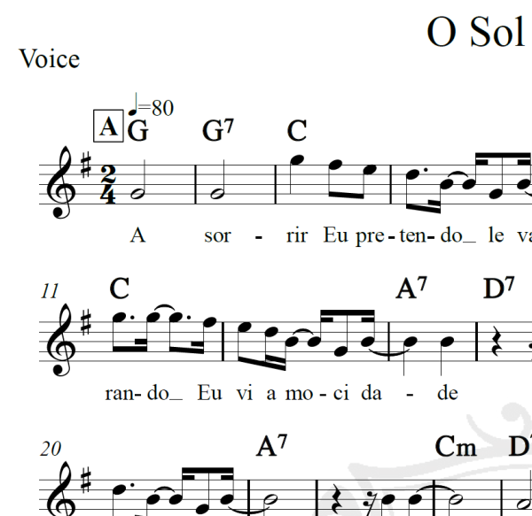 O Sol nascerá - Cartola - Piano/Vocal