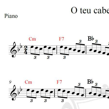 O teu cabelo não néga - Piano/Vocal