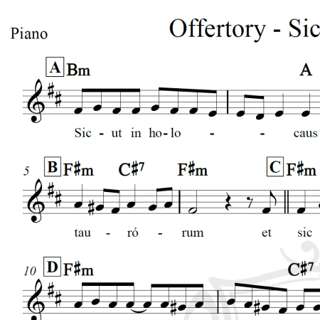 Offertory - Sicut in holocausto - Piano/Vocal