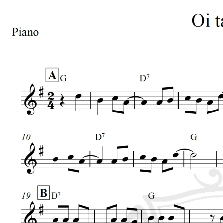 Oi tá tá tá - Piano