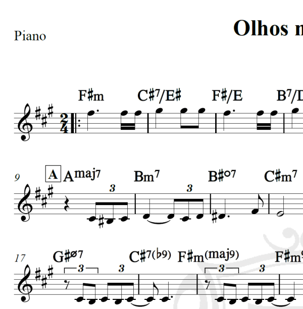 Olhos nos olhos - Chico Buarque - Piano
