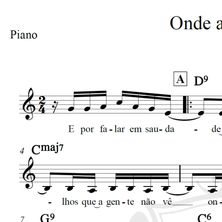 Onde anda você - Vinicius de Moraes - Piano/Vocal