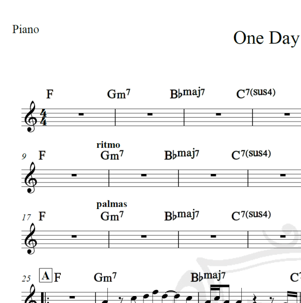 One Day (Vandaag) - Bakermat - Piano