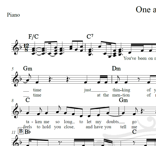 One and only - Adele - Piano/Vocal