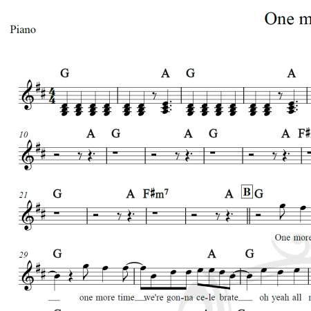 One more time - Draft Punk - Piano/Vocal