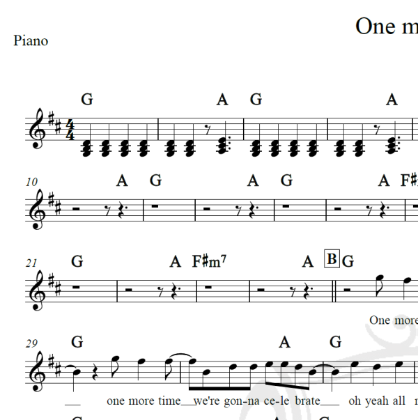 One more time - Draft Punk - Piano/Vocal