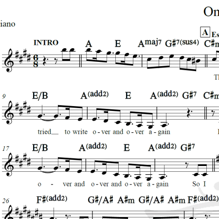 Only Hope - Mandy Moore - Piano/Vocal