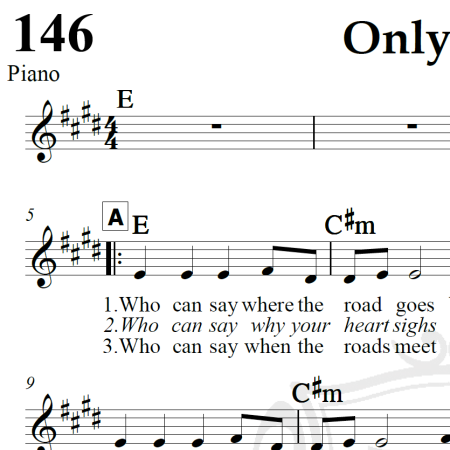 Only Time - Enya - Piano/Vocal