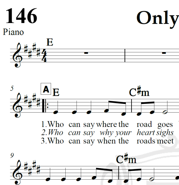 Only Time - Enya - Piano/Vocal