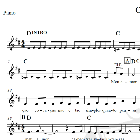 Oração - A Banda mais bonita da cidade - Piano/Vocal