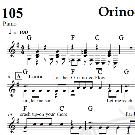 Orinoco Flow - Enya - Piano/Vocal