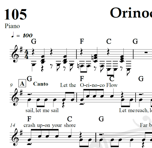 Orinoco Flow - Enya - Piano/Vocal