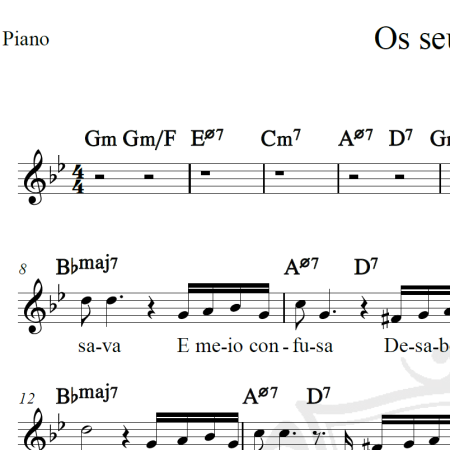 Os seus botões - Roberto Carlos - Piano/Vocal