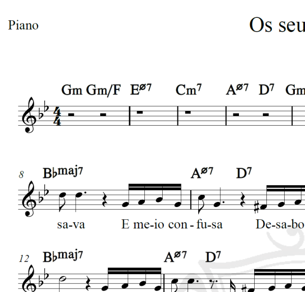 Os seus botões - Roberto Carlos - Piano/Vocal