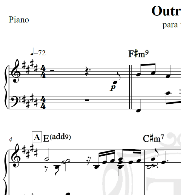Outra vez - Roberto Carlos - Arranjo Piano