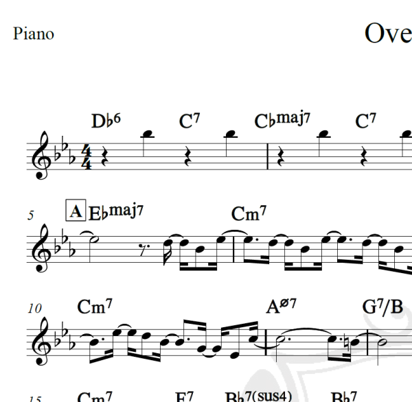 Overjoyed - Stevie Wonder - Piano