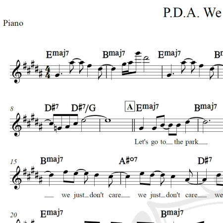 P.D.A. We just don't care - John Legend - Piano/Vocal