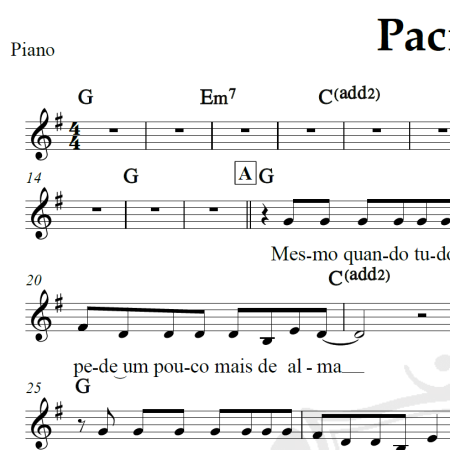 Paciência - Lenine - Piano/Vocal