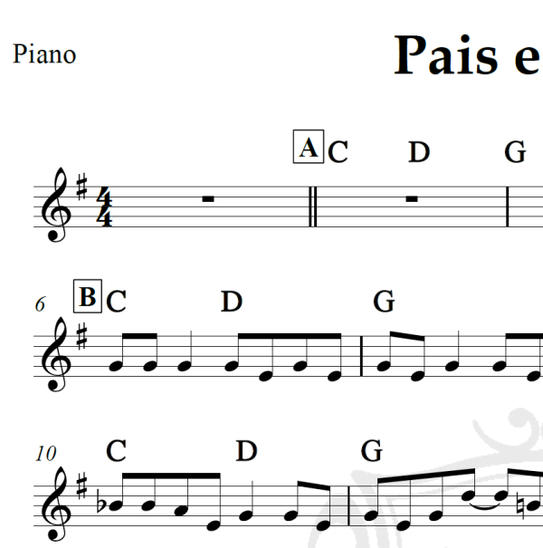 Pais e Filhos - Legião Urbana - Piano