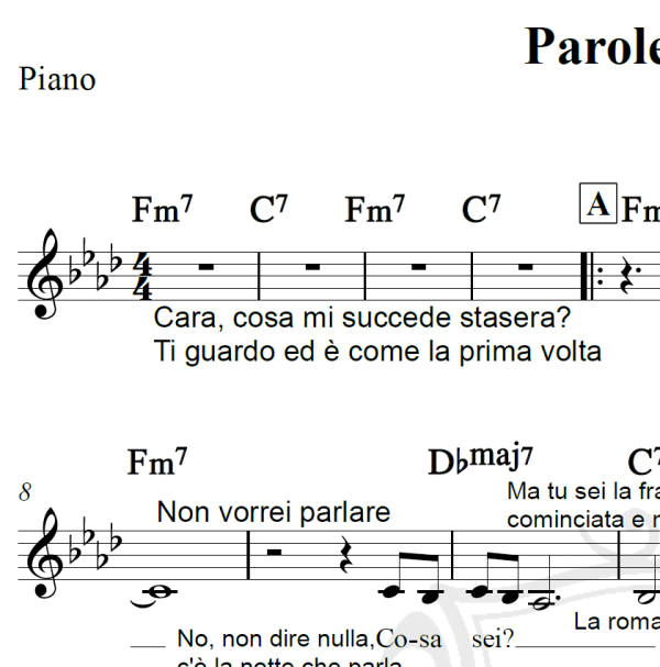 Parole parole - Mina Mazzini - Piano/Vocal