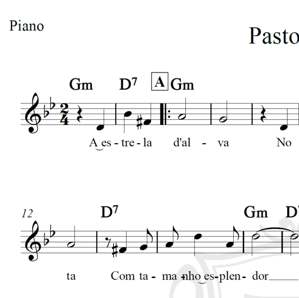 Pastorinhas - Piano/Vocal