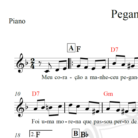Pegando fogo - Piano/Vocal
