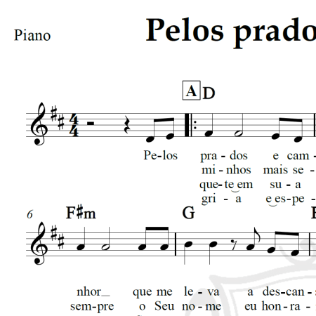 Pelos prados e campinas - Piano/Vocal